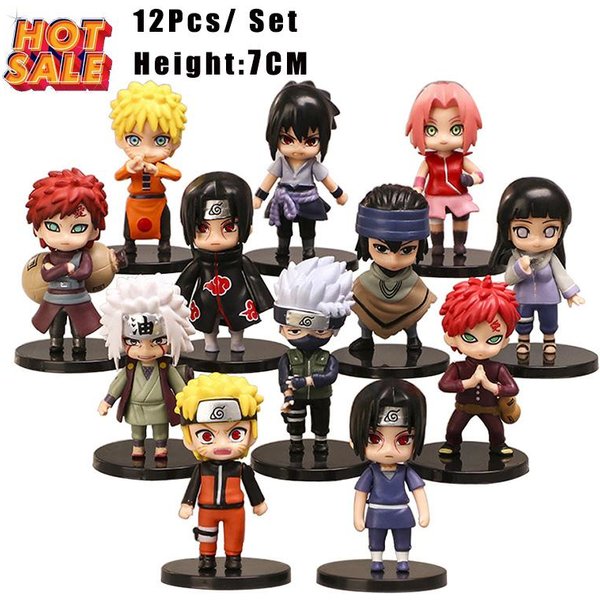 ÚLtimo Set De 12 Piezas Modelo Anime Naruto Shippuden Hinata Sasuke Itachi Kakashi Gaara Figura De AccióN VersióN Q Figuras De PVC Juguetes Regalo-image