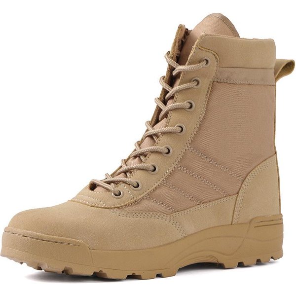 Botas De Senderismo Para Hombre, Botas TáCticas Militares, Botas Para Exteriores, Botas De Desierto, Botines Ligeros Y Transpirables Para Hombre, Botas De Combate De Motocicleta Antideslizantes Con Cremallera 41 Arena-image