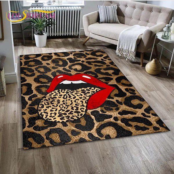 Alfombra Con Estampado De Leopardo Salvaje En 3D, Alfombra Para El Hogar, Sala De Estar, Dormitorio, Sofá, Felpudo, DecoracióN De Cocina, Alfombra Antideslizante Para NiñOs 40X60Cm(15X23In)-image