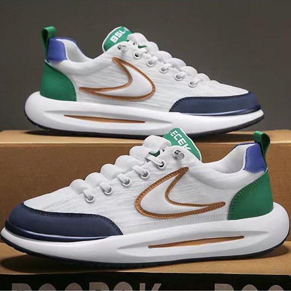 Nowe Wiosenne Buty MęSkie OddychająCe MęSkie BiałE Buty Platforma Buty Taty MęSkie Sneakersy Outdoorowe Buty Modowe 44 White-image