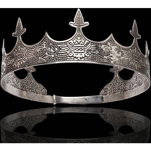 Tiara Barroca Vintage De Metal Circular Corona Real Reina Rey Hombres Accesorios Para El Cabello De Reina Tiara Tiara De ActuacióN Tiara Unisex Corona De PríNcipe Gray-image