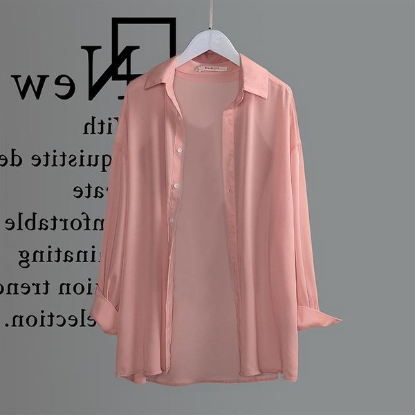 Ropa De ProteccióN Solar Para Mujer, Chaqueta Fina Tipo CáRdigan De Verano, Camisa Holgada De Gasa De Manga Larga A La Moda. 2XL Gray-image