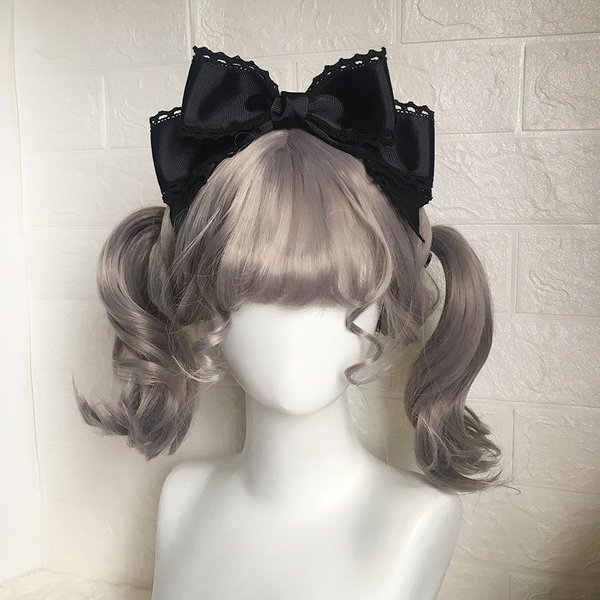 Urocze Spinki Do WłOsóW Dla Kobiet Niebieskie Akcesoria Lolita Lolita DużA Kokardka Na GłOwę Czarny Dodatek Do WłOsóW Spinka Do WłOsóW Lolita Urocze Przedmioty Dla DziewcząT-image