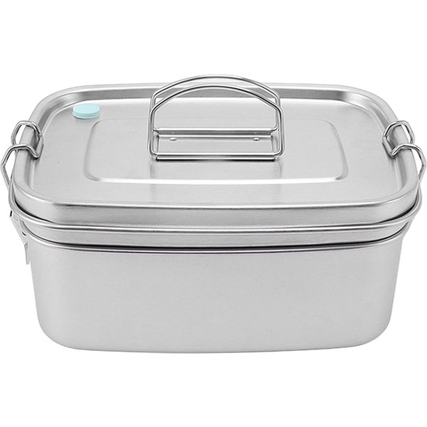 DwupięTrowy Pojemnik Na Lunch Ze Stali Nierdzewnej PrzenośNy 1,5L Pojemnik Bento Dla StudentóW, PracownikóW Biurowych, StołóWki White-image