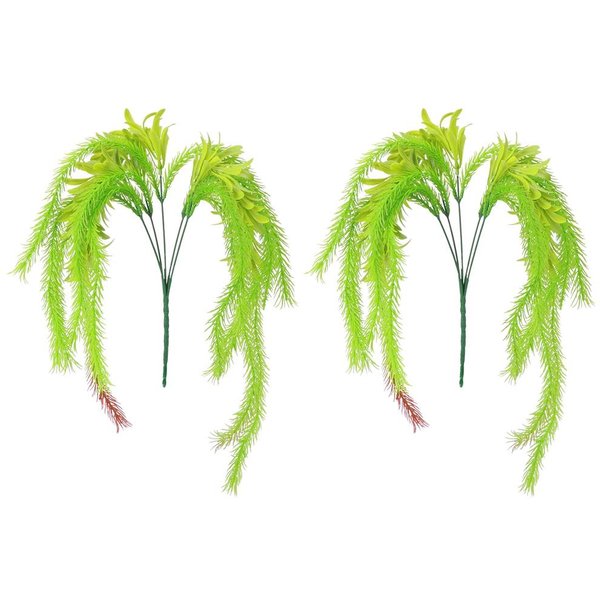 Hierba Artificial De PláStico Plantas De Aire CéSped Falso Plantas Falsas DecoracióN De Pared Para El Hogar DIY Rojo-image