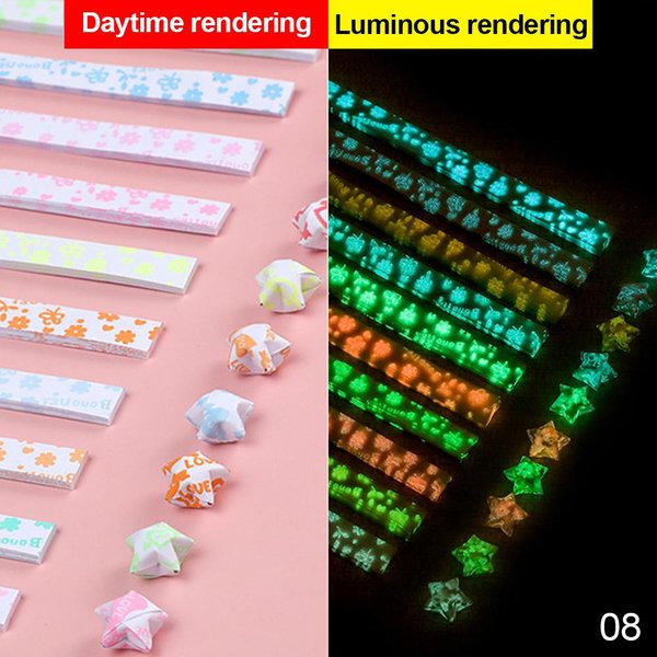 210 Hojas Luminosas De Papel De Estrellas De Origami, Tiras De 10 Colores, DecoracióN De Estrella De La Suerte, Manualidades De Papel Plegables, Suministros Para Manualidades DIY-image