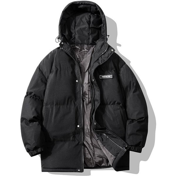 Abrigo Acolchado Suelto Y Grueso, Chaqueta Acolchada Con Capucha, Nueva Chaqueta Acolchada De Invierno De Moda 2XL Black-image