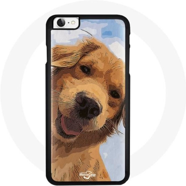 Funda Iphone 4 - Maniacase - Golden Retriever - Flexible - Negra - Mixta-image