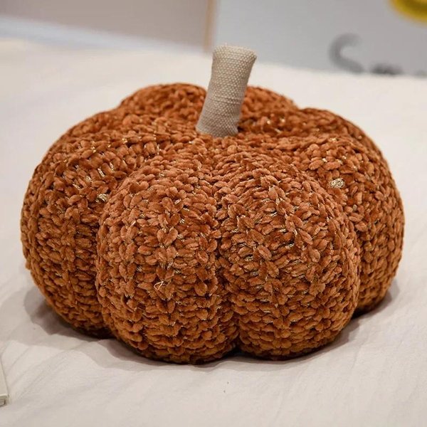 30CM Kawaii Nordycka Dynia Halloweenowa Pluszowa Zabawka MięKka RośLina Wypchana Lalka Rekwizyty ŚWiąTeczne Dekoracja Poduszka Do Rzucania Prezent Urodzinowy 30Cm Brown-image
