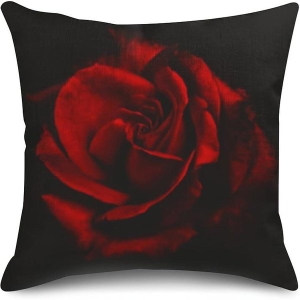 DecoracióN Del Hogar Rosas Rojas: Fundas De Almohada Florales Intensas Funda De CojíN Adecuada Para Sofá Dormitorio Coche Funda De Almohada 50X50Cm-image