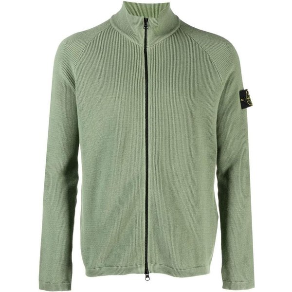 Stone Island Ss23 SuéTer De Punto Con Cremallera Y Cuello Alto De Color SóLido Para Hombre SuéTer Verde Oliva 7815526D8-V0055 XL-image