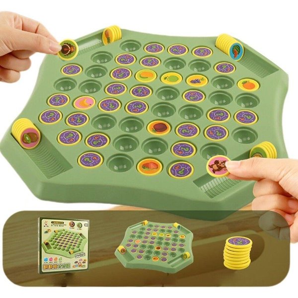 Szachy Flip Dla Dzieci Gra Rodzinna Inteligentna Gra StołOwa Interaktywna Rodzic-Dziecko Trening PamięCi Koncentracji Zabawki Puzzle Szachowe Gray-image