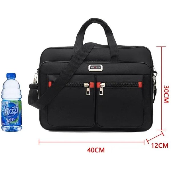 MaletíN De Negocios Para Hombre De Gran Capacidad Bolso De Hombro PortáTil VersáTil MúLtiples Bolsillos Bolso De Mano Para Uso De Negocios Y Casual-image