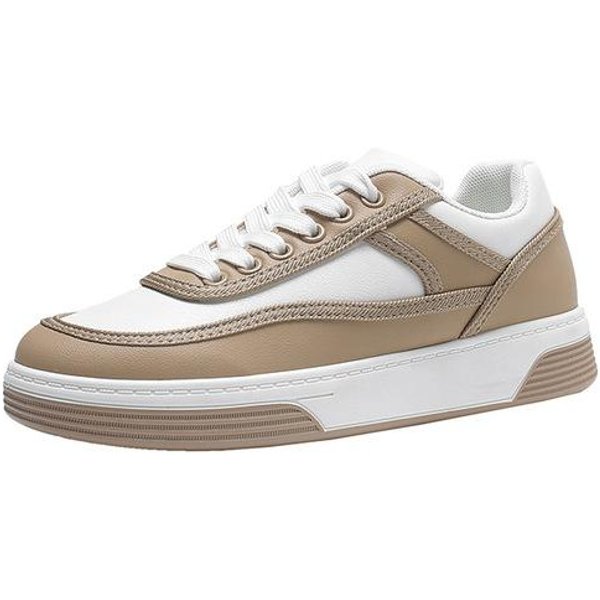 Zapatillas Chunky De Primavera Para Mujer Blancas Zapatos Vulcanizados Nuevas Zapatillas De Plataforma Negras Para Mujer Zapatos Casuales De Suela Gruesa De Cuero Para SeñOras 40-image
