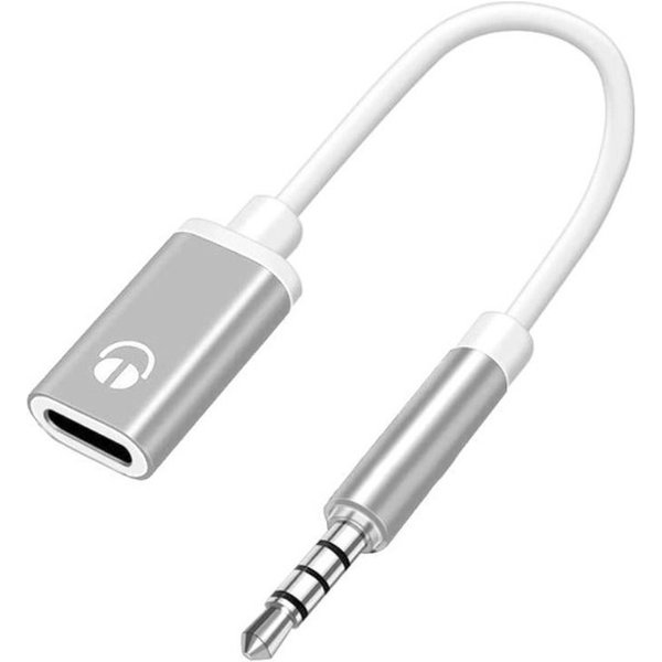Konwerter USB-C żEńSki Na 3,5 Mm MęSki Typ-C żEńSki Adapter 3,5 Mm Na Typ C SłUchawki Analogowe Srebro-image
