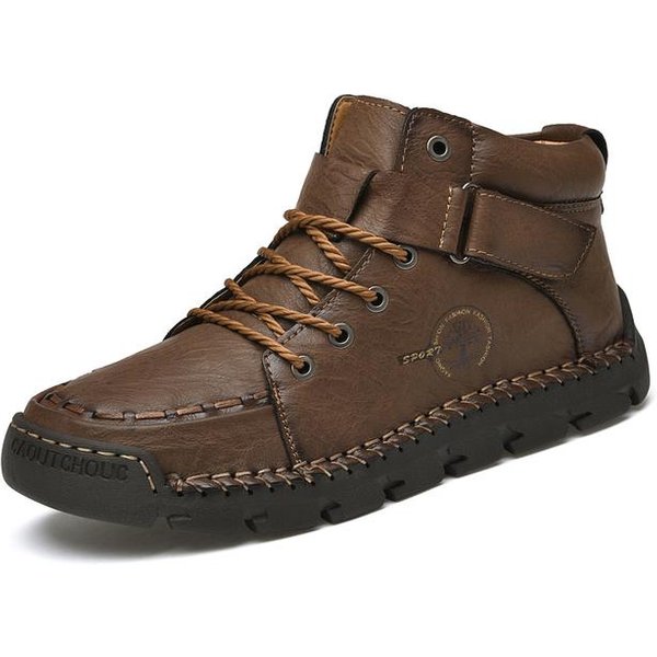 Botas Para Hombre Nueva Moda Zapatos De Exterior CóModos De Calidad Cuero OtoñO Invierno Zapatos De Hombre DiseñO Botas Casuales Hombre Talla Grande 39 -48 40 MarróN-image