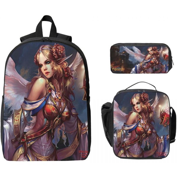 Mundo Forsaken Videojuego Mochila Infantil Fiambrera Estuches Para NiñOs NiñAs Mochilas Bolso Escolar Set De Mochila-image