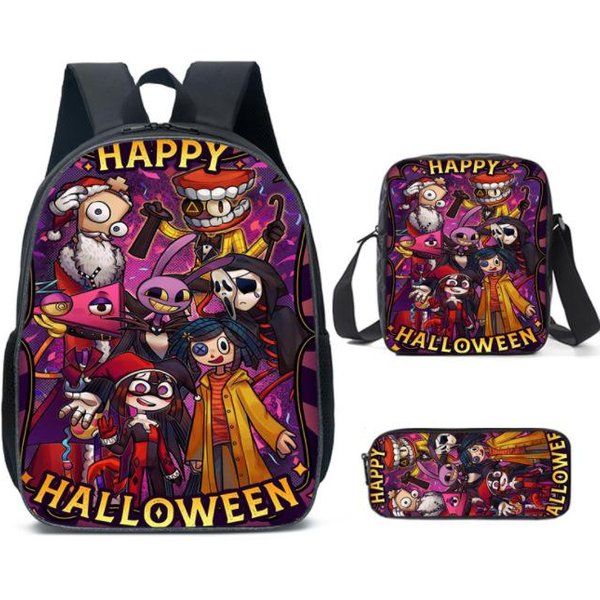 Cyfrowy Cyrk Plecak Szkolny Dla Dzieci Niesamowity Cyfrowy Cyrk Plecak Ucznia Zestaw Trzech ElementóW 17Inch Backpack-image