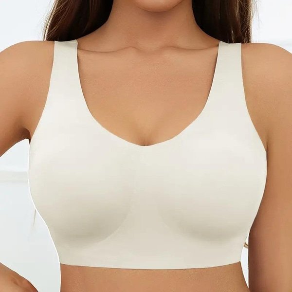 Biustonosz Damski Push-Up Bezszwowy, Bez Fiszbin, Wygodny, PodtrzymująCy Plecy, W DużYch Rozmiarach 1XL Brown-image