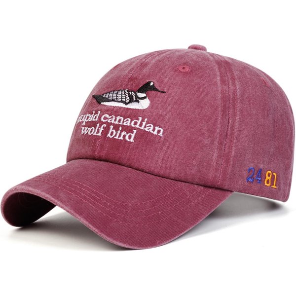Unisex GłUpie Kanadyjskie Wilcze Ptaki Haftowane Czapki Baseballowe Wiosna Jesień Outdoor Regulowane Codzienne Czapki Czapka PrzeciwsłOneczna Czapka Sportowa-image