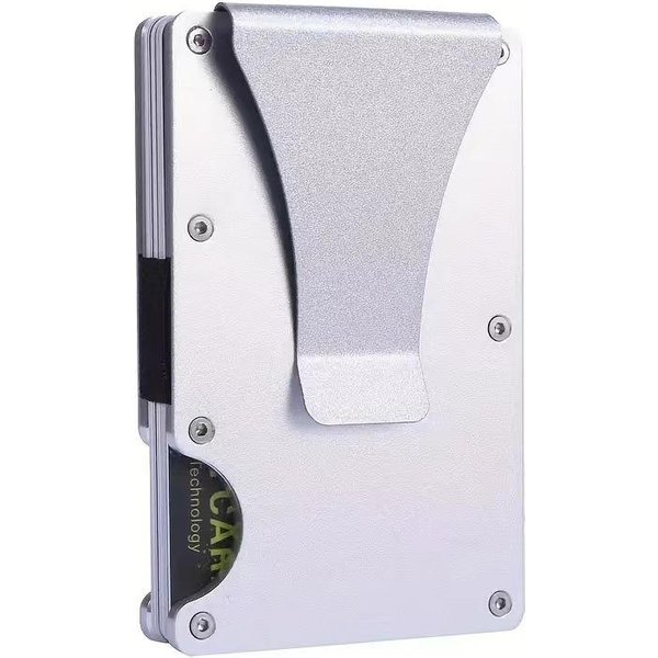 Cartera Delgada Para Hombre Bolsillo Frontal Bloqueo Minimalista Para Hombre Cartera Con Pinza Para Billetes Para Hombre Portatarjetas-image