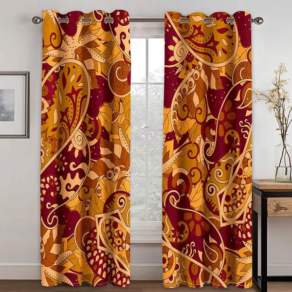 Efekt Wizualny Dazzle Pattern Cyfrowo Drukowana ZasłOna Do Salonu, Sypialni, 90G Poliester, Niski Odcień, Tkanina Na ZasłOny, Dwa Panele W50Xh130(Cm)X2Pcs&Grommet Top-image