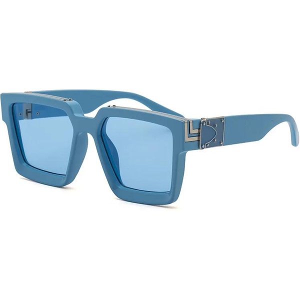 Modne Nowe Luksusowe Designerskie Kwadratowe Oversize Okulary PrzeciwsłOneczne MęSkie Damskie Moda Gruba Oprawka Okulary MęSkie UV400 MęSkie Gwiazdy As Picture Gray-image