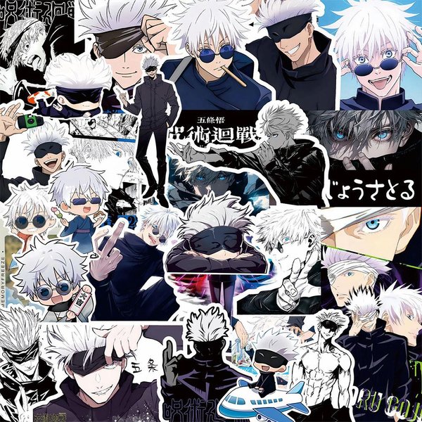 10/30/75 Szt. Fajne Naklejki Anime Jujutsu Kaisen Satoru Gojo Naklejki Deskorolka Laptop Motocykl Wodoodporne Klasyczne Zabawki Naklejka-image