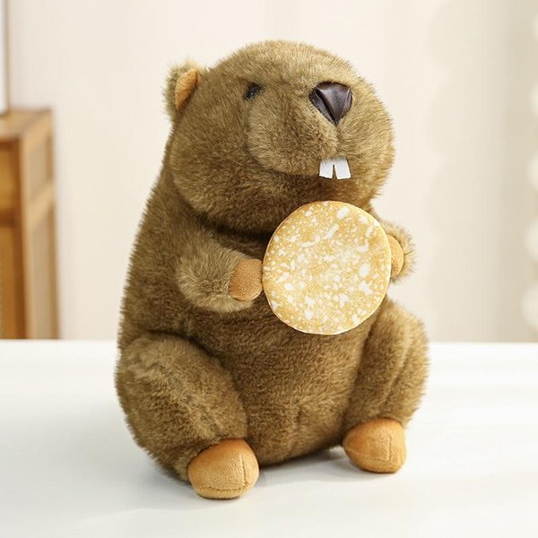 18/25 Cm BrąZowy ŚWistak StojąCa Pluszowa Zabawka Wypchana PrzekąSka Lody Chipsy Piwo Marchewka KreskóWkowe ZwierząTko Lalka Uroczy Pluszak Prezent Urodzinowy 18Cm Pendant-image