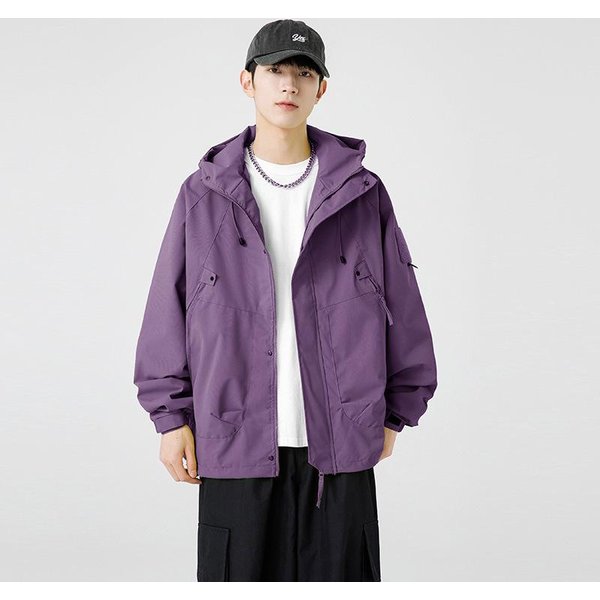 Chaqueta De Manga Larga De Color Liso Estilo Hong Kong Para Hombre, Ideal Para Deportes Al Aire Libre. 3XL Gray-image