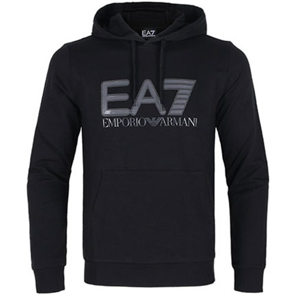Sudadera Con Capucha Y Estampado De Letras Del Logo Emporio Armani EA7 Para Hombre Tops Negro 6KPM62-PJ05Z-1200 M Gray-image