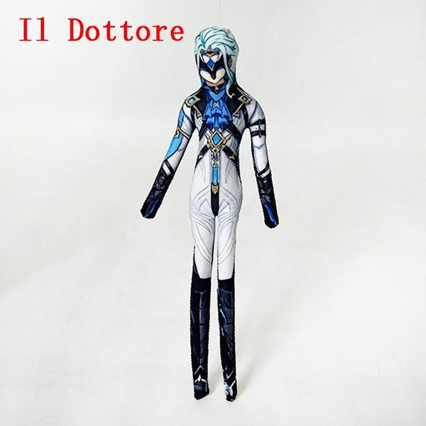 26 Cm Cuerpo Flexible De Alambre Genshin Impact Lohen / Zandik El Doctor Il Dottore / Pantalone Peluche Figura De Anime De Juego MuñEco De Peluche About 26Cm-image
