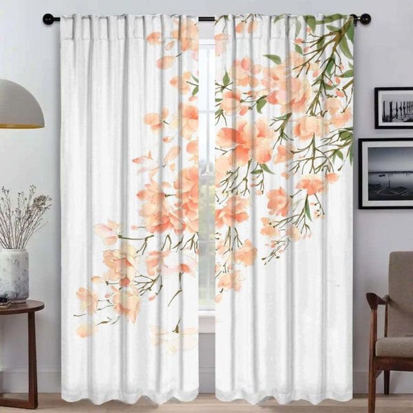Cortina De Ventana Estilo Sencillo Para HabitacióN 2 Paneles Cortinas De Cocina Tul Para Dormitorio Persianas ParticióN Cortinas Para Interiores Del Hogar Estores W60Xh90Cmx2Pcs-Cl-image