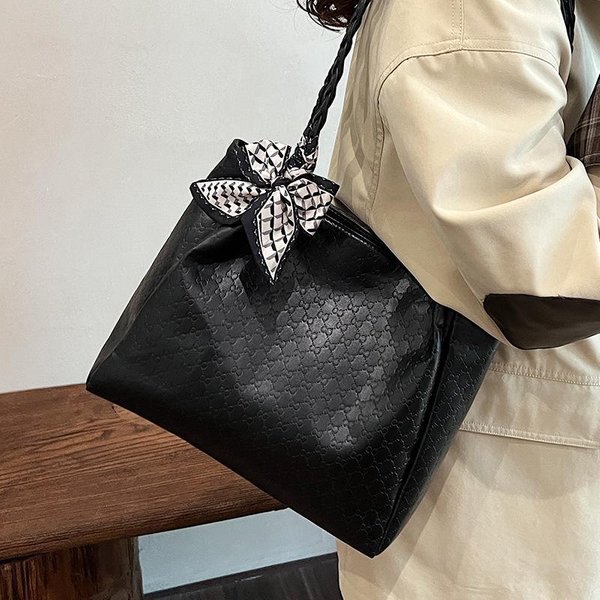Bolso De Hombro De Gran Capacidad Para Mujer Nuevo Estilo Moderno Simple Casual Moderno Para Desplazamientos Trabajo De Mano Bolso Tote Para Mujer Gray-image
