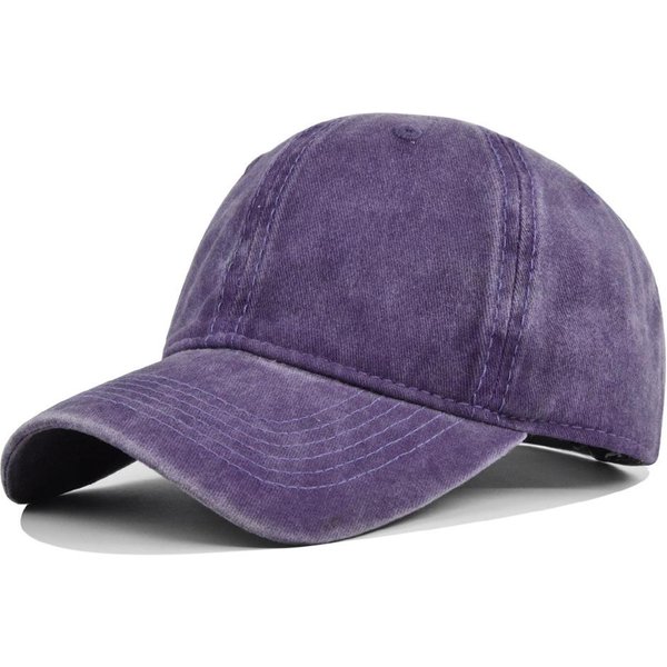 Gorra De BéIsbol De AlgodóN Lavado Retro Para Hombre Y Mujer Gorra Snapback Gorras Hip Hop Gorra Lisa Gorra Tipo Bone Gorra Deportiva Casual Para Exteriores PúRpura-image