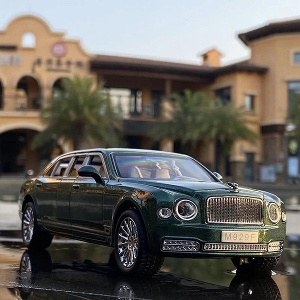 1:24 Mulsanne Model Samochodu Symulacja Z DźWięKiem I ŚWiatłEm Otwierane Drzwi Metalowy Model Samochodu Zabawka Dla Dzieci Kolekcja Prezent A115 Gray-image
