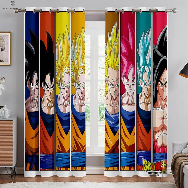 Cortinas Impresas De Anime De Sangre Caliente Para HabitacióN Infantil, Dormitorio, Sala De Estar, Dormitorio, Cortinas Decorativas, Textiles Para El Hogar W70Xh100(Cm)X2Pcs&Rod Pocket-image