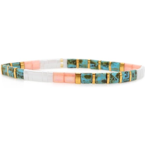 Zestaw Bohemian Tile Bead Stretch Bracelet, Kolorowa BiżUteria Z KoralikóW Miyuki Tila, Bransoletka Stretch Z KoralikóW Tila, Boho UkłAdane BiżUteria-image