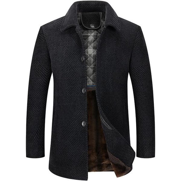 Nuevos Abrigos De Lana De Terciopelo Con Solapas Para Hombre De OtoñO E Invierno, Para Hombres De Mediana Edad Y Mayores. Xxxxl-image