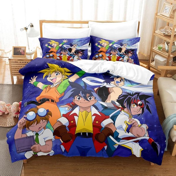 ImpresióN 3D Anime Beyblade ColeccióN De Ropa De Cama Funda NóRdica Colcha ColeccióN De Cama Funda De Colcha Funda De Almohada TamañO King Queen Twin NiñOs NiñAs Adultos AU Double 180X210Cm-image