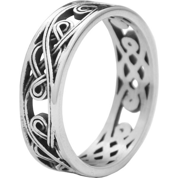 Anillo NóRdico Vintage Nudo Celta Hombre Mujer Acero Inoxidable Simple Anillos Vikingos Moda Biker Amuleto JoyeríA Regalo Dropshipping 9 White-image
