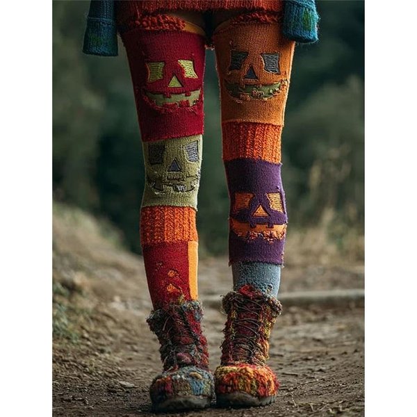 Leggings De Punto 3D Vintage Para Mujer Estampado GóTico Cintura Alta Ajustados Pantalones Y2K Punk Streetwear EláSticos Ajustados 4XL-image