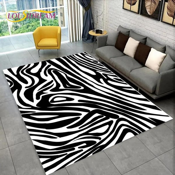 3D Kolorowy WzóR Zebry Dywan Do SkłAdania, Dywanik Do Salonu Sypialnia Sofa Dekoracja Biurowa Wycieraczka, AntypośLizgowa Mata PodłOgowa Dla Dzieci 40X60Cm16X24In-image
