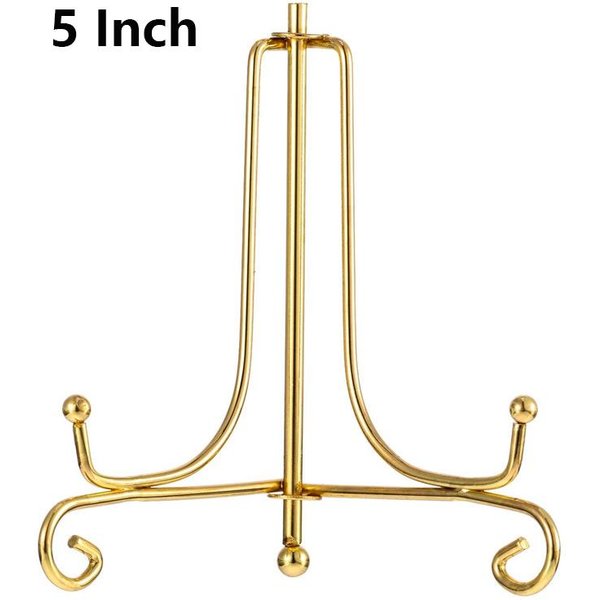 ŻElazny Stojak Metalowy Stojak Na Sztalugi Do Ramki Na ZdjęCia Talerz Dekoracyjny KsiążKa Ze ZdjęCiem AntypośLizgowy Stojak Na Naczynia PółKa Home Decor ZłOty-image
