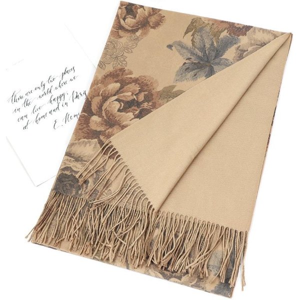 Luksusowa Marka Kaszmirowy Szalik Damski Drukowany Zimowy CiepłY Szal I Chusty Paszmina Bandana DłUgi Gruby Koc Damski Foulard Beige-image