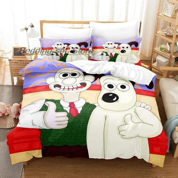 ColeccióN De Ropa De Cama Kawaii De Gromit Individual Twin Full Queen King Size ColeccióN De Camas Dormitorio Adulto NiñO Funda NóRdica Colecciones Estampado Anime Con Ropa De Cama EU Single 135X200Cm-image