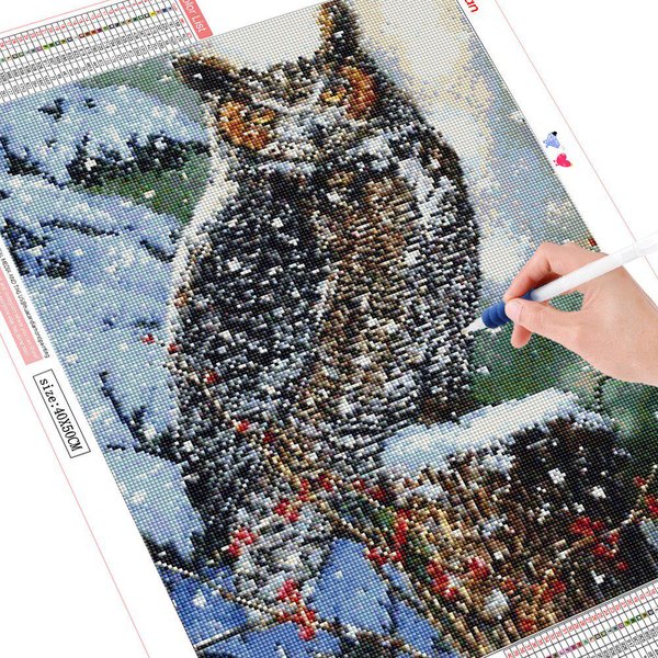 Kit Completo Bordado Diamante BúHo 5D Pintura Diamante Imagen De PedreríA 20X30CM-image