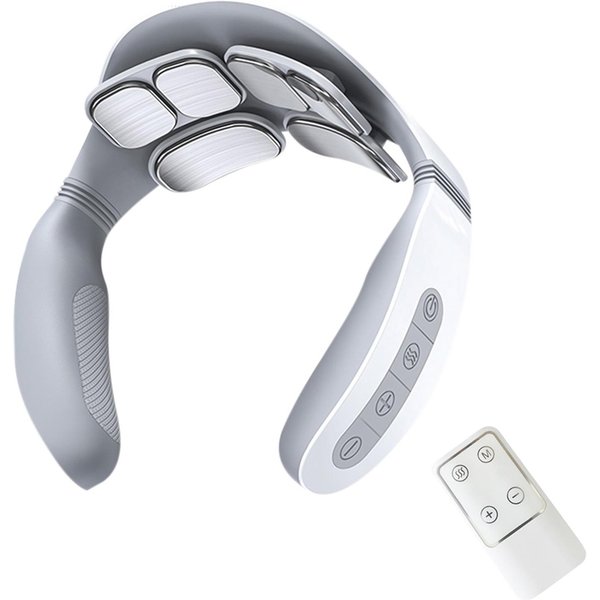 Masajeador EléCtrico PortáTil Para Cuello, Masajeador Cervical Para RelajacióN Del Cuello, Alivio Del Dolor, Terapia De CalefaccióN 5 Blanco-image