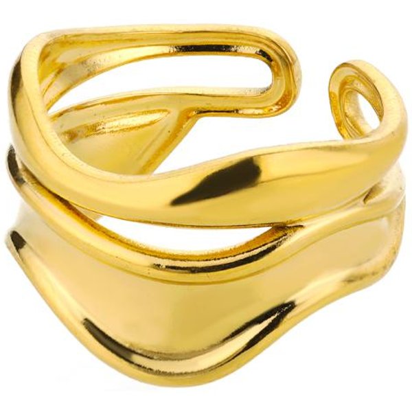 Anillos Abiertos GeoméTricos De Acero Inoxidable Para Mujer Minimalistas Color Oro Apertura Ajustable Anillo De Boda JoyeríA Femenina Anillos Resizable Beige-image