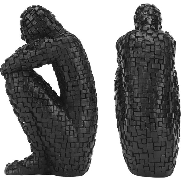 Nowoczesne Mozaikowe RzeźBy Abstrakcyjne Prosta Modna ŻYwiczna Statua Abstrakcyjna Nowoczesna RzeźBa Do Biura Black-image